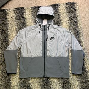 NWT Men’s XXL Nike Tech Essentials + Fleece Dual Zip Hooded Jacket Grey